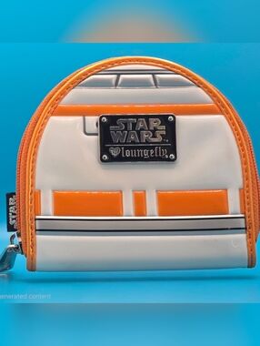 Loungefly Star Wars BB-8 Inspired Mini Backpack Wallet in White, Orange & Black
